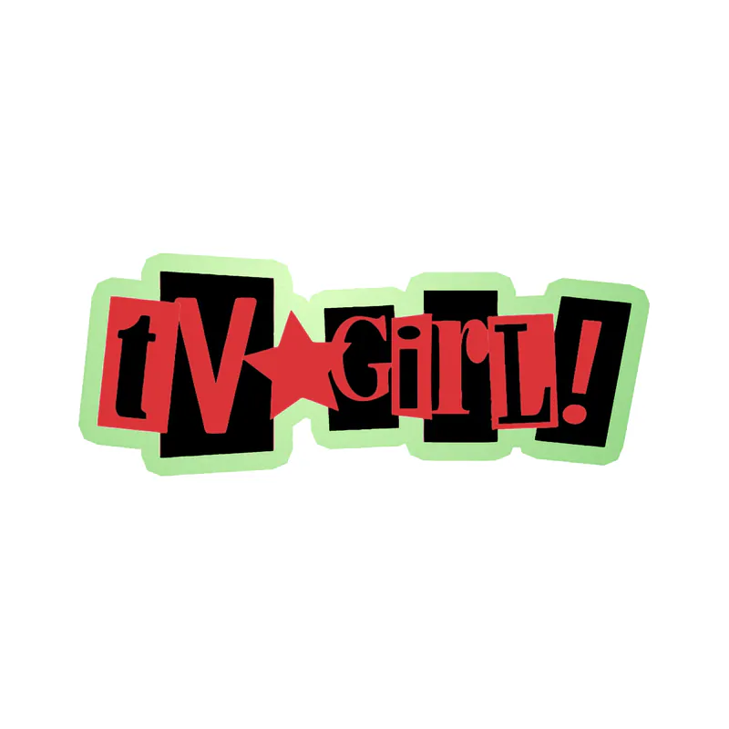 Tv Girl - Red and Black Name - Glow in the Dark Vinyl Sticker - Custom Size