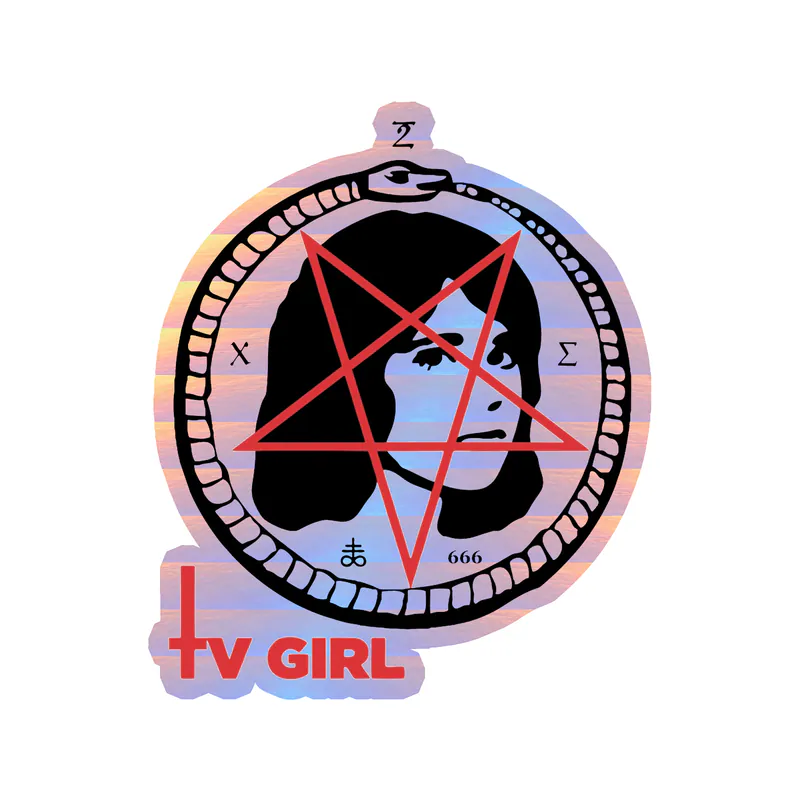 Tv Girl - Satan Girl With Name 2 - Holographic Vinyl Sticker - Custom Size