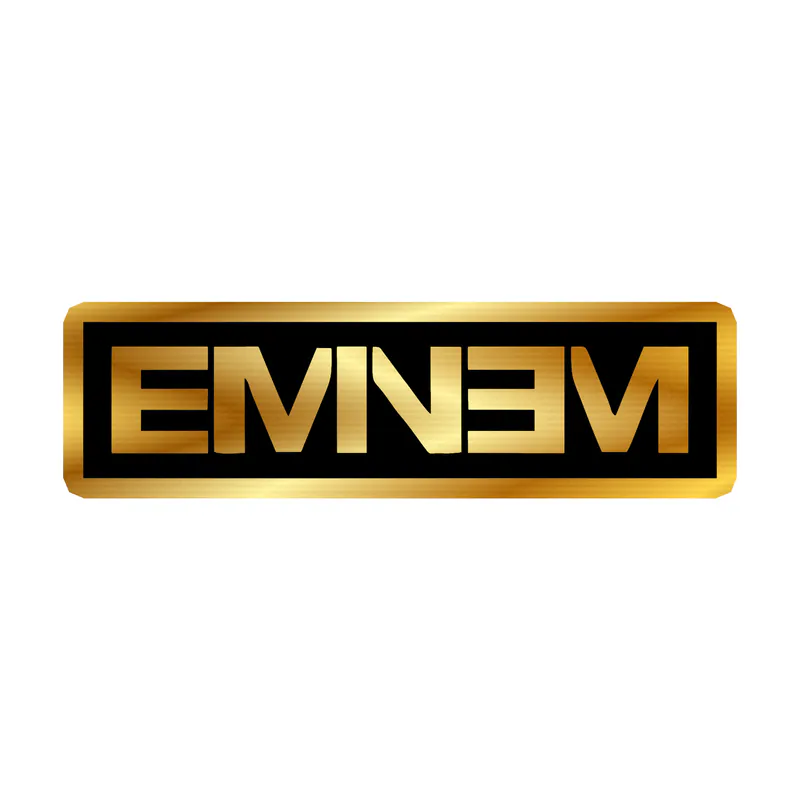 Eminem - Name - Gold Chrome Vinyl Sticker - Custom Size