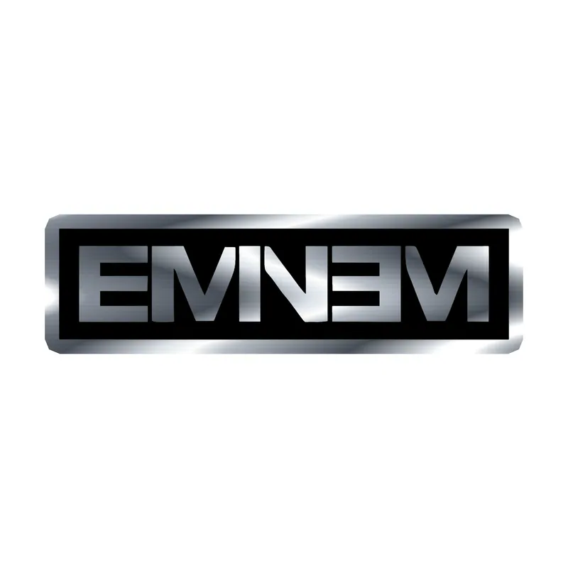 Eminem - Name - Silver Chrome Vinyl Sticker - Custom Size