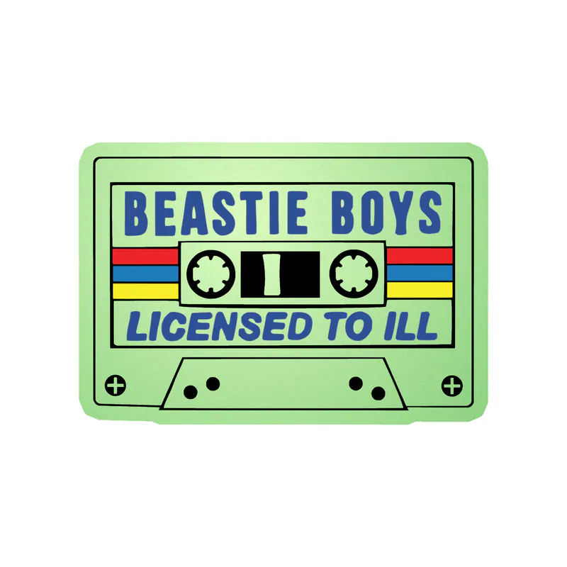 Beastie Boys - Licensed To ill Cassette Tape - Glow in the Dark Vinyl Sticker - Custom Size