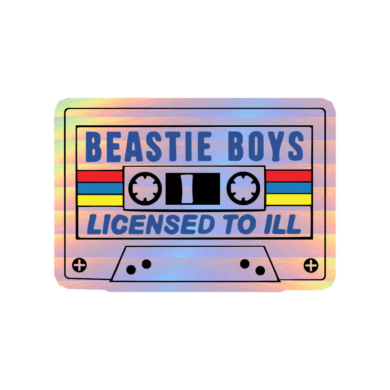 Beastie Boys - Licensed To ill Cassette Tape - Holographic Vinyl Sticker - Custom Size