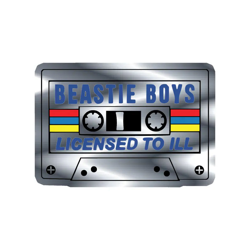 Beastie Boys - Licensed To ill Cassette Tape - Silver Chrome Vinyl Sticker - Custom Size
