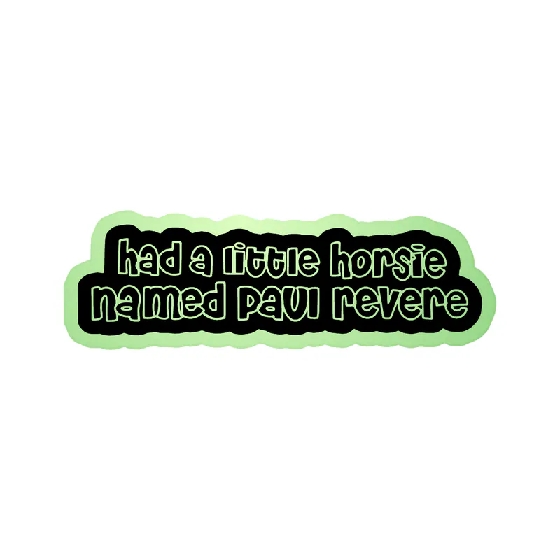 Beastie Boys - Paul Revere - Glow in the Dark Vinyl Sticker - Custom Size