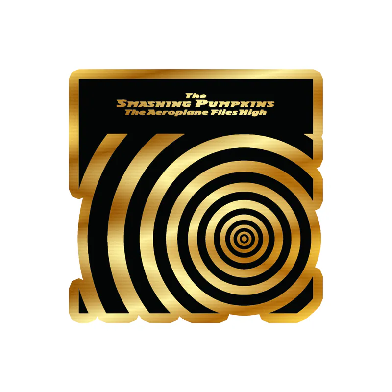 The Smashing Pumpkins - The Aeroplane Flies High Album Cover - Gold Chrome Vinyl Sticker - Custom Size