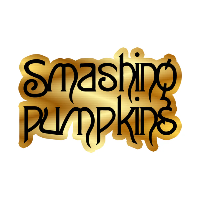 The Smashing Pumpkins - Name - Gold Chrome Vinyl Sticker - Custom Size