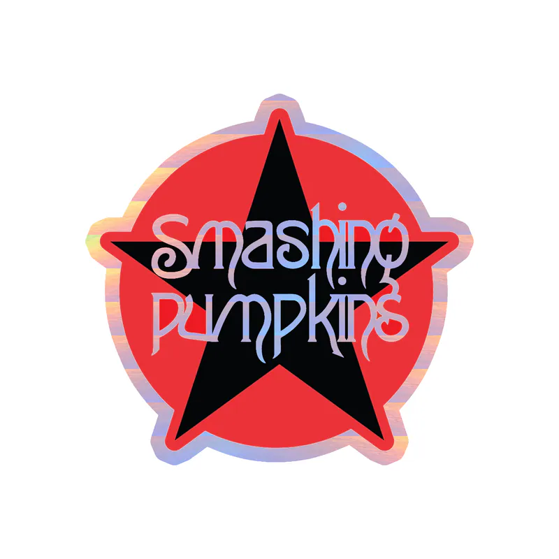The Smashing Pumpkins - Star in Circle - Holographic Vinyl Sticker - Custom Size