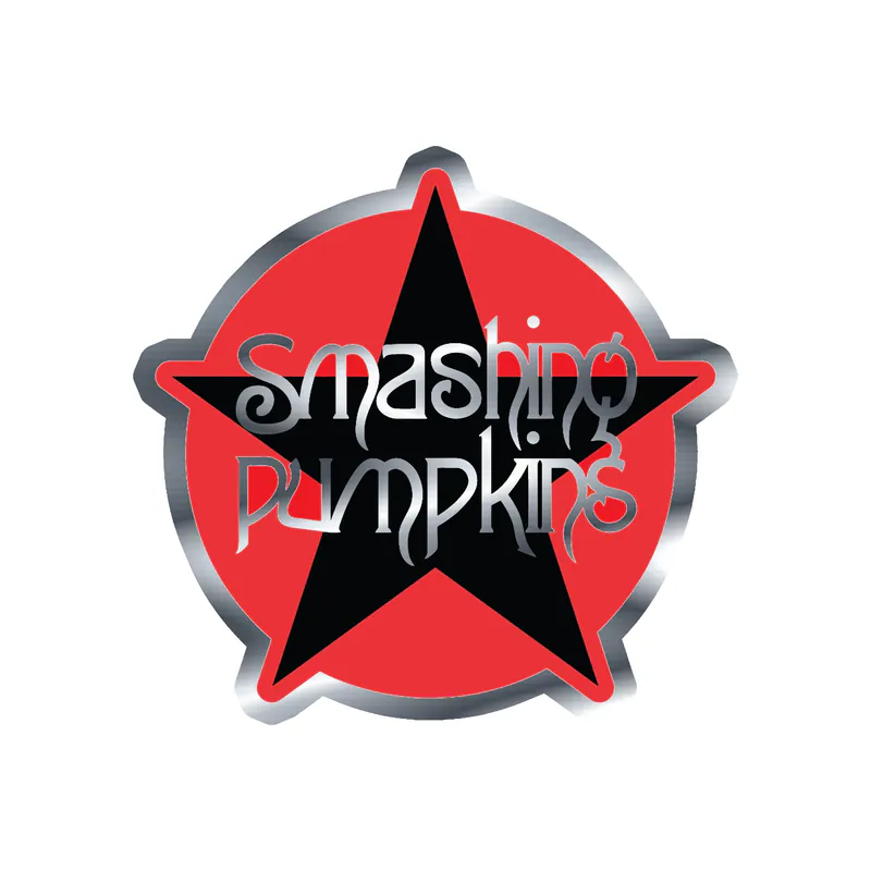 The Smashing Pumpkins - Star in Circle - Silver Chrome Vinyl Sticker - Custom Size