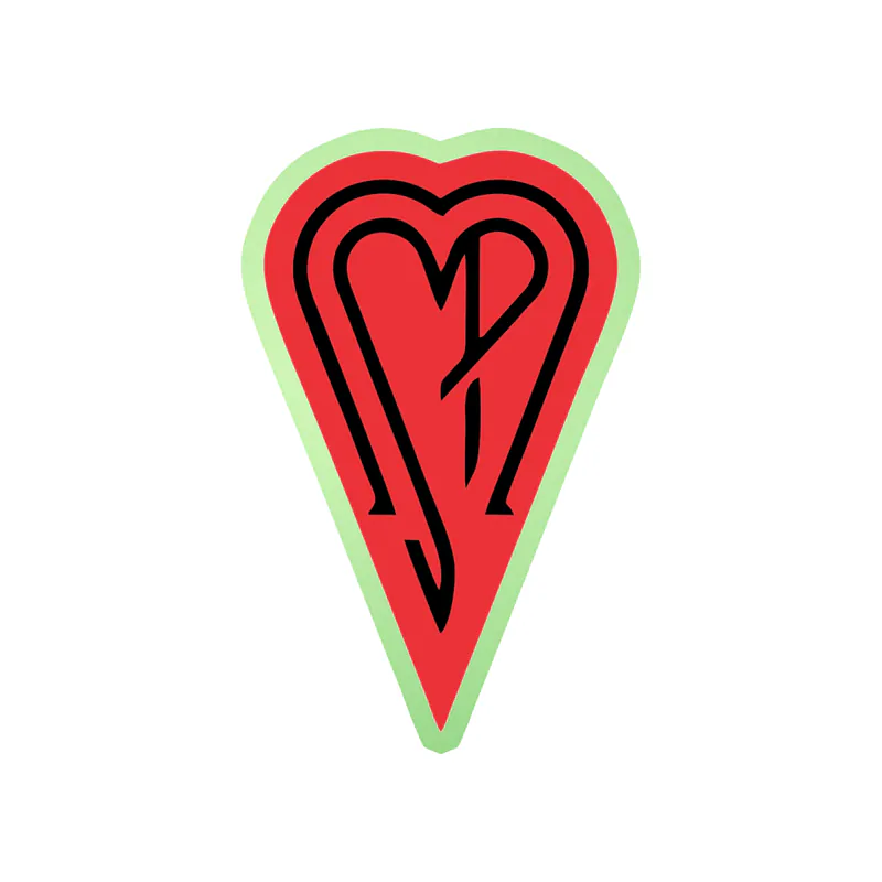 The Smashing Pumpkins - Heart - Red and Black - Glow in the Dark Vinyl Sticker - Custom Size