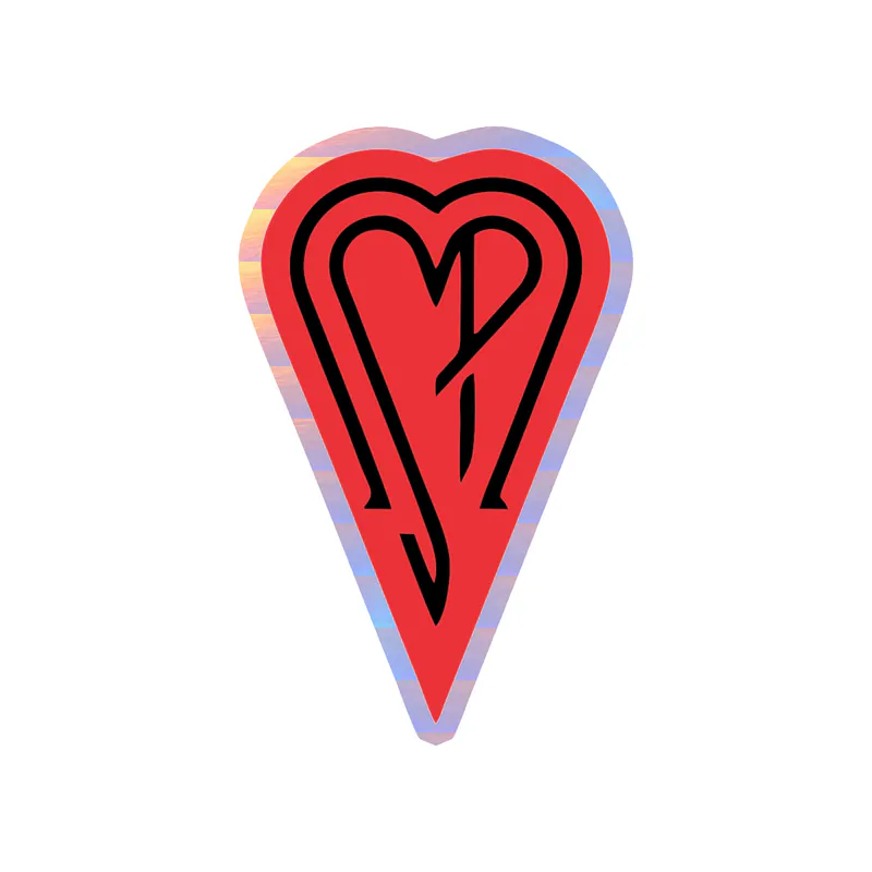 The Smashing Pumpkins - Heart - Red and Black - Holographic Vinyl Sticker - Custom Size