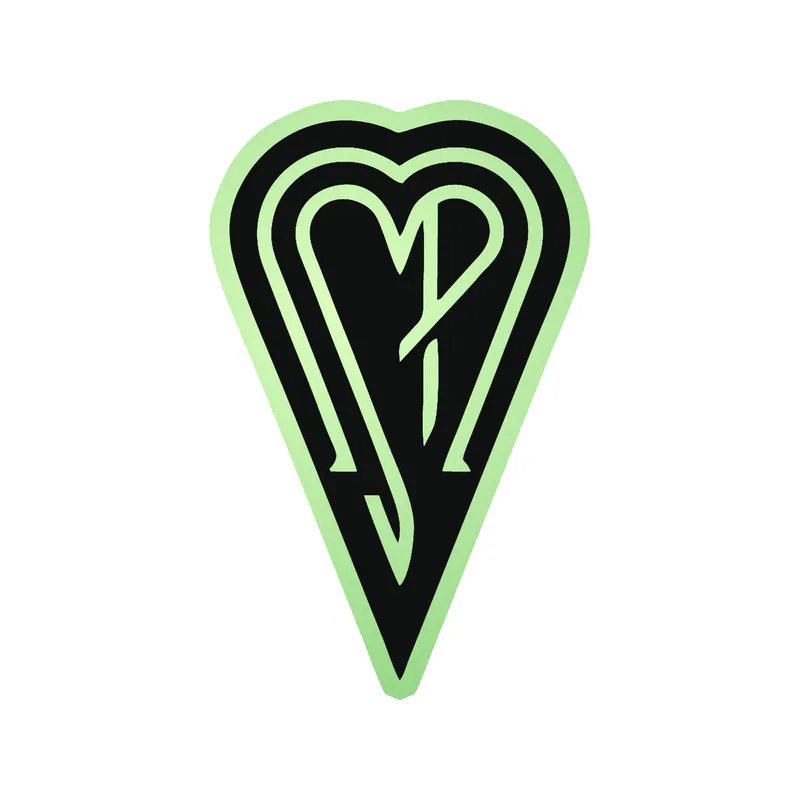 The Smashing Pumpkins - Heart - Black and White - Glow in the Dark Vinyl Sticker - Custom Size