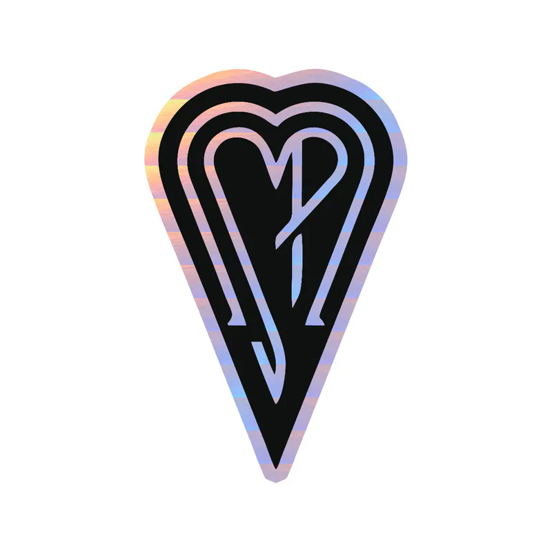The Smashing Pumpkins - Heart - Black and White - Holographic Vinyl Sticker - Custom Size