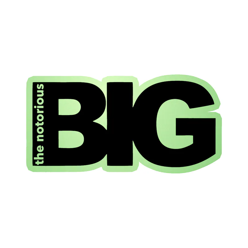 The Notorious BIG - Letters - Glow in the Dark Vinyl Sticker - Custom Size