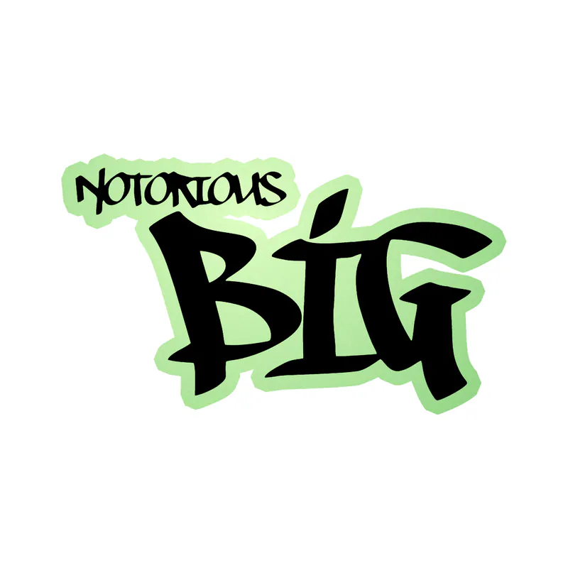The Notorious BIG - Name - Glow in the Dark Vinyl Sticker - Custom Size