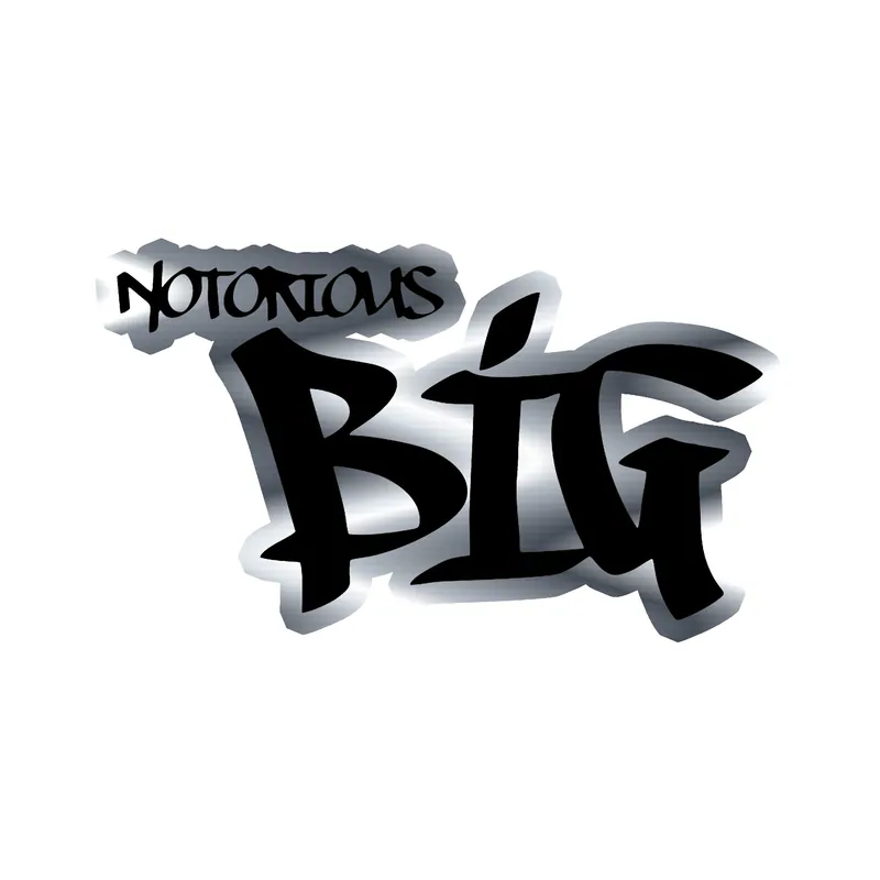 The Notorious BIG - Name - Silver Chrome Vinyl Sticker - Custom Size