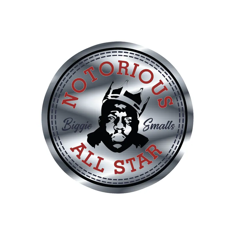The Notorious BIG - Converse Logo - Silver Chrome Vinyl Sticker - Custom Size