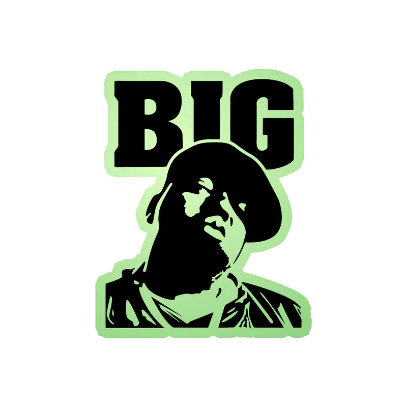 The Notorious BIG - BIG - Glow in the Dark Vinyl Sticker - Custom Size