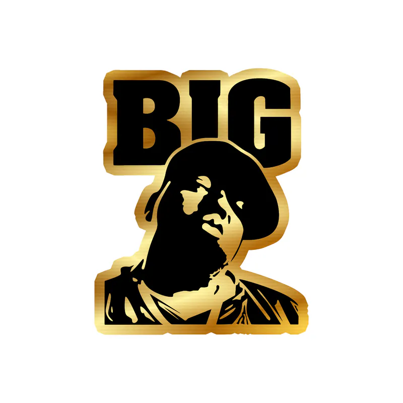 The Notorious BIG - BIG - Gold Chrome Vinyl Sticker - Custom Size
