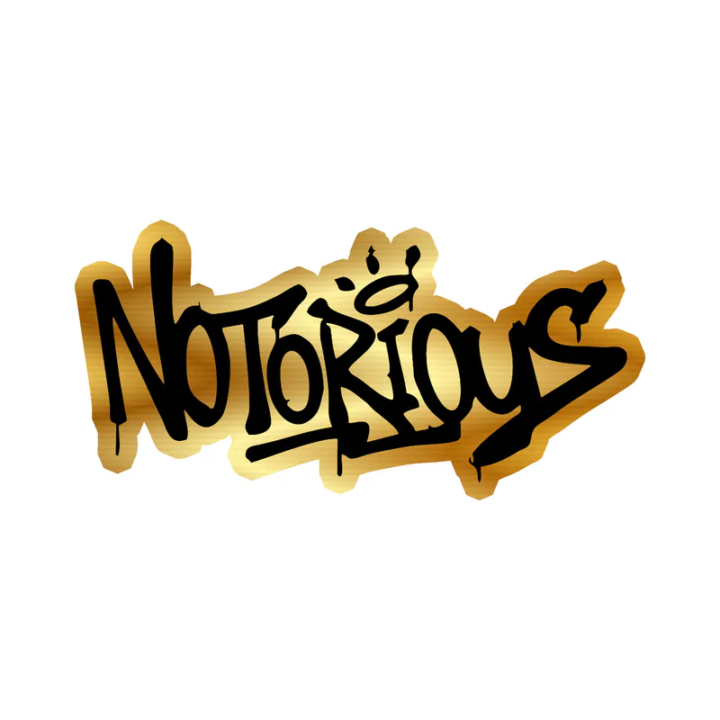 The Notorious BIG - Notorious - Gold Chrome Vinyl Sticker - Custom Size