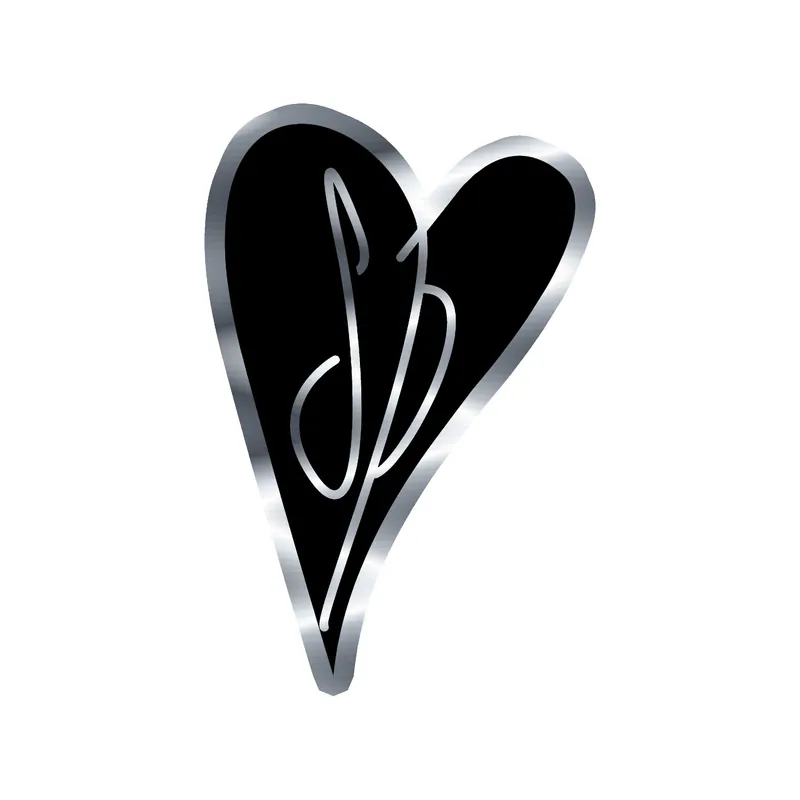 The Smashing Pumpkins - Black Heart - Silver Chrome Vinyl Sticker - Custom Size