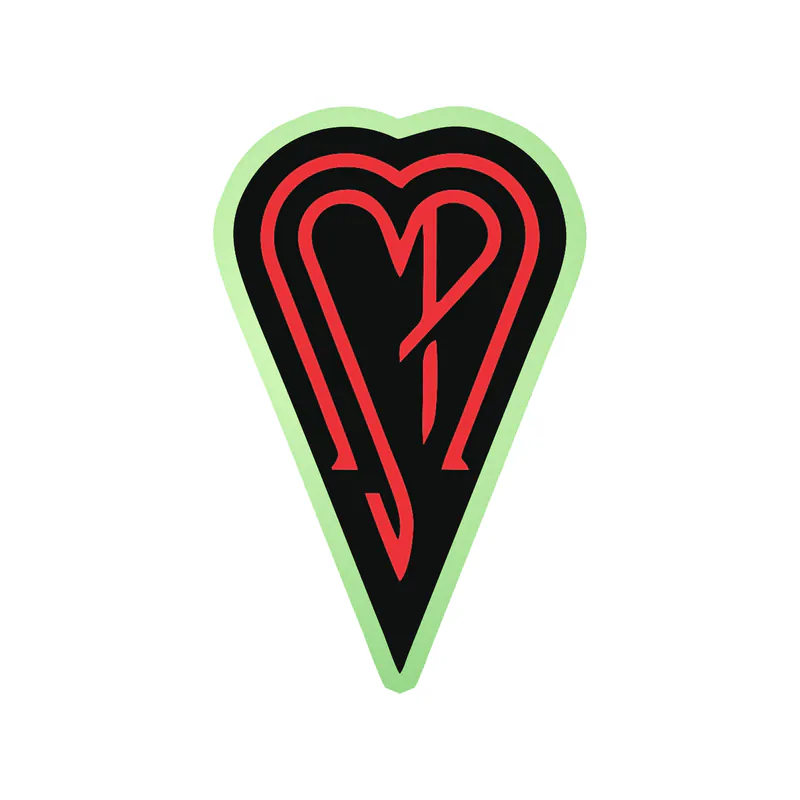 The Smashing Pumpkins - Heart - Black and Red - Glow in the Dark Vinyl Sticker - Custom Size