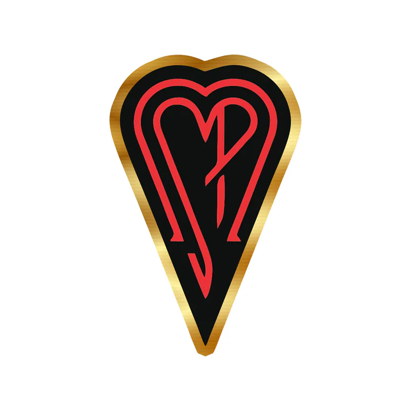The Smashing Pumpkins - Heart - Black and Red - Gold Chrome Vinyl Sticker - Custom Size