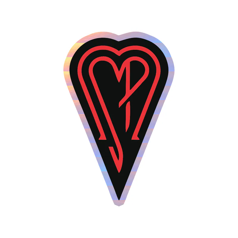 The Smashing Pumpkins - Heart - Black and Red - Holographic Vinyl Sticker - Custom Size