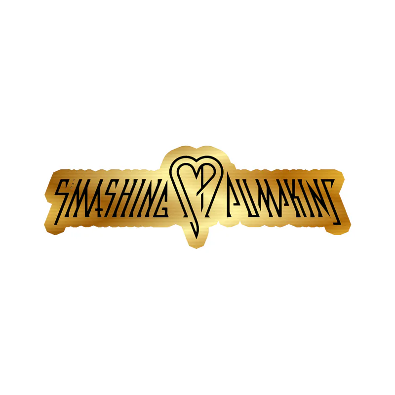 The Smashing Pumpkins - Name 2 - Gold Chrome Vinyl Sticker - Custom Size