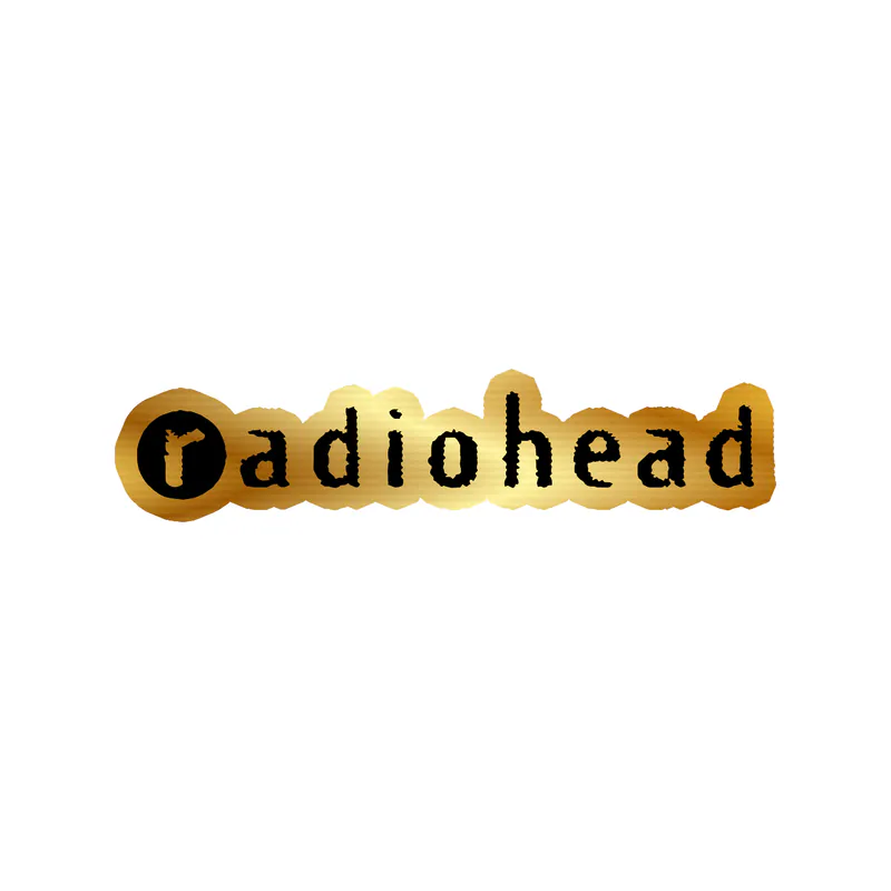 Radiohead - Name 2 - Gold Chrome Vinyl Sticker - Custom Size