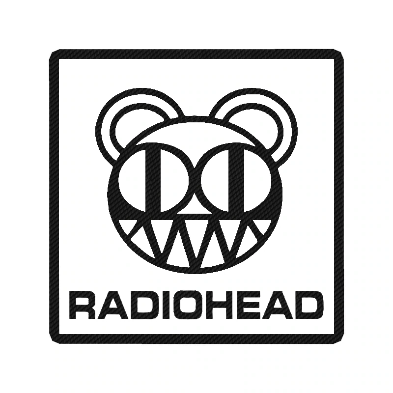 Radiohead - Bear - Carbon Fiber Vinyl Sticker - Custom Size