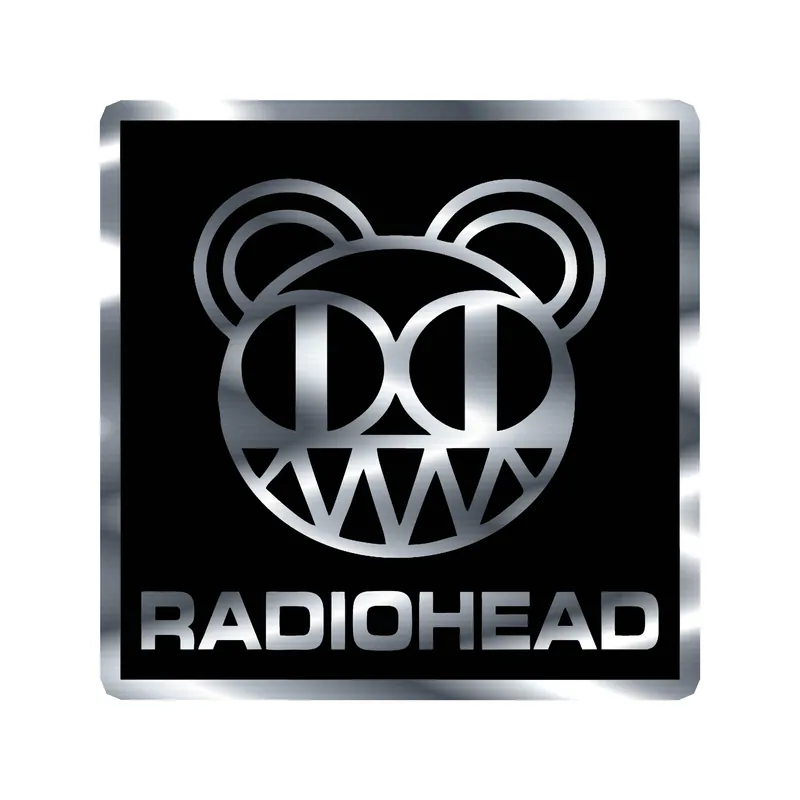 Radiohead - Bear - Silver Chrome Vinyl Sticker - Custom Size