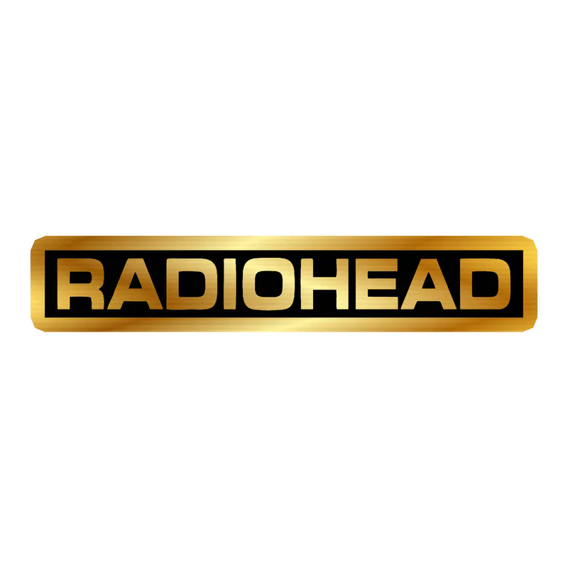 Radiohead - Name - Gold Chrome Vinyl Sticker - Custom Size