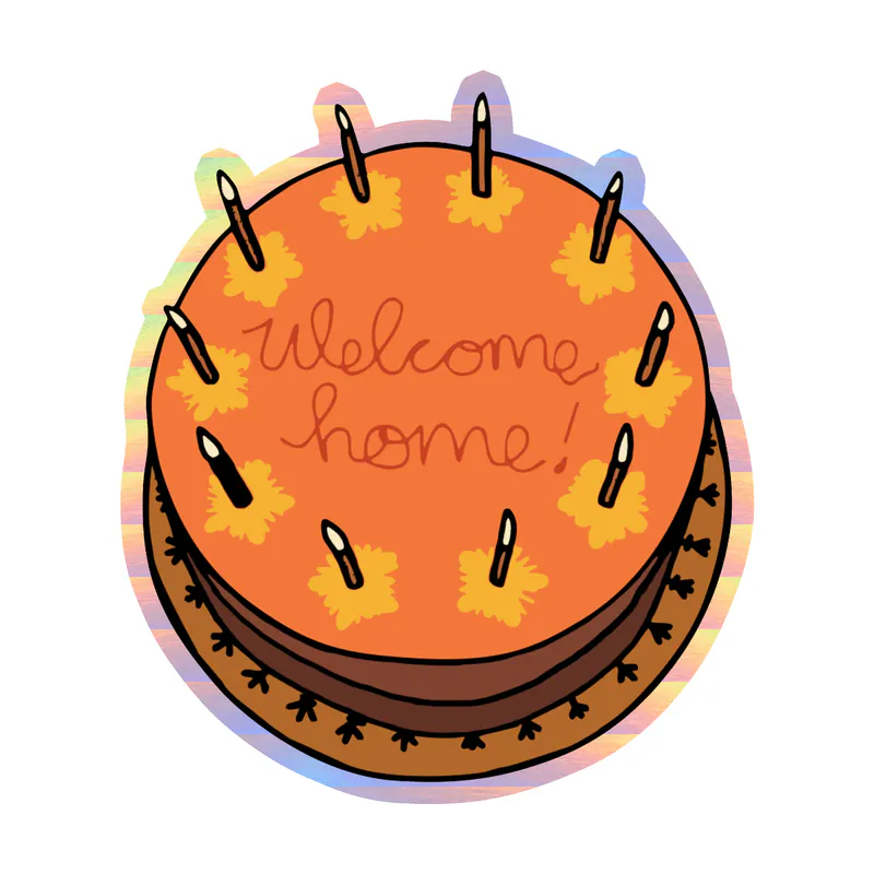 Coraline - Cake - Holographic Vinyl Sticker - Custom Size