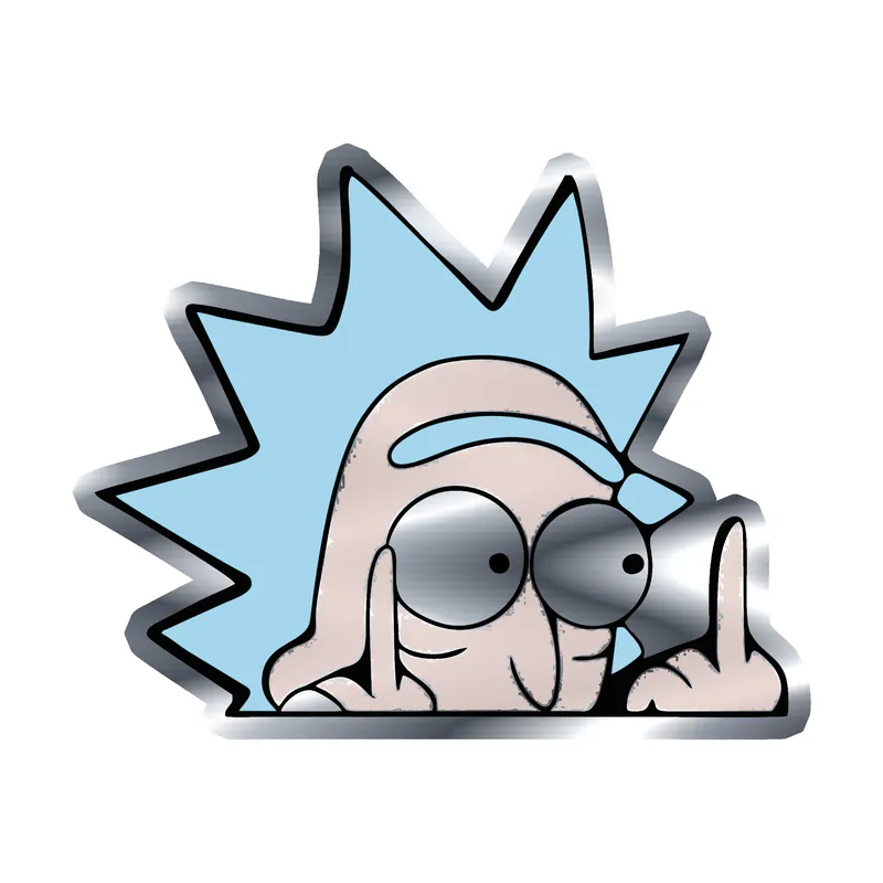 Rick And Morty - Silver Chrome Vinyl Sticker - Custom Size