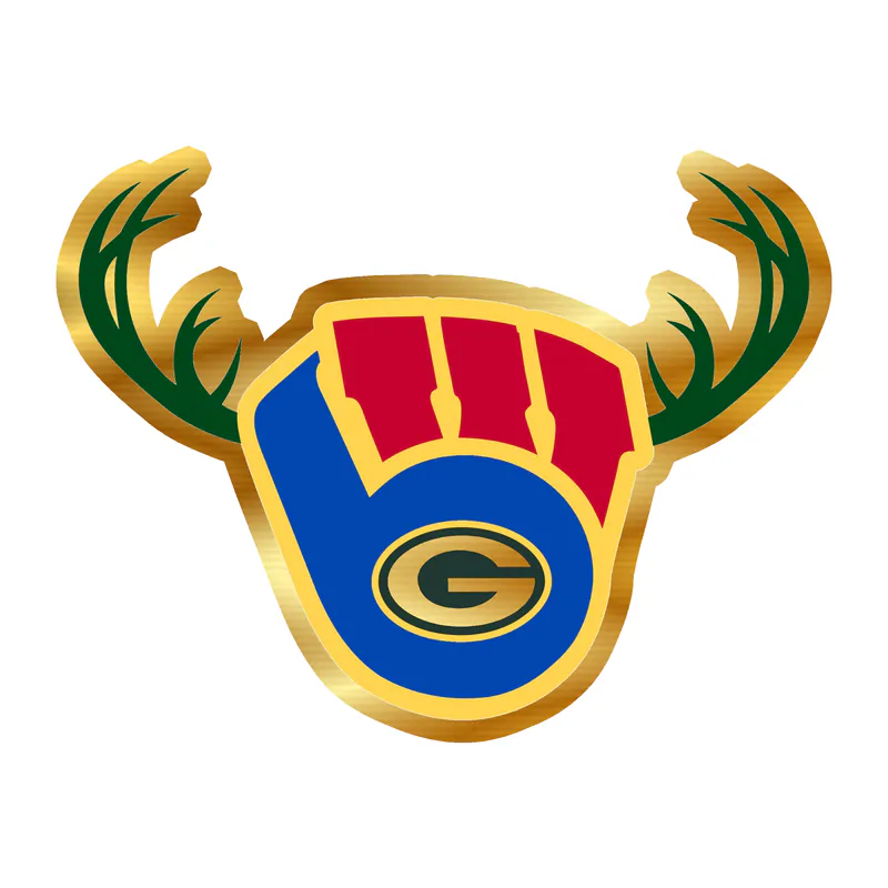 Wisconsin Mashup - Gold Chrome Vinyl Sticker - Custom Size