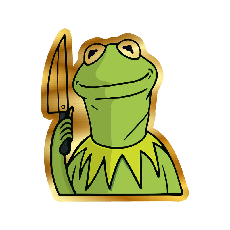 Kermit- Killer - Gold Chrome Vinyl Decal - Custom Size