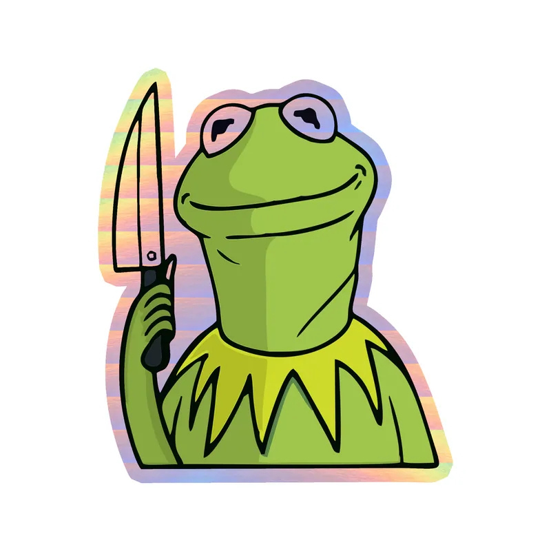 Kermit- Killer - Holographic Vinyl Decal - Custom Size