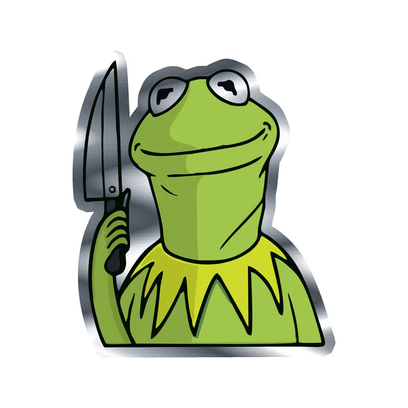 Kermit- Killer - Silver Chrome Vinyl Decal - Custom Size