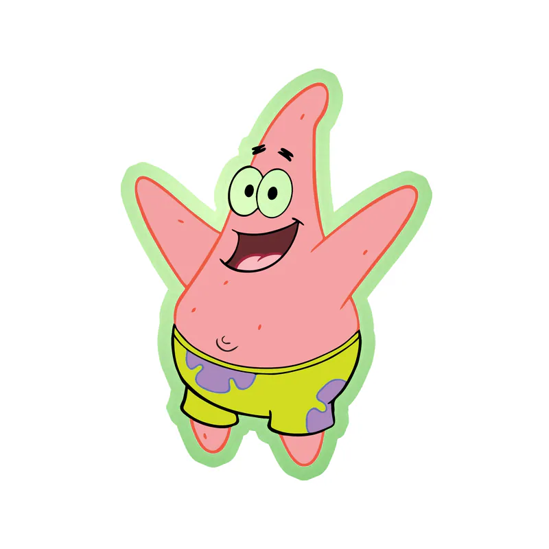 Spongebob - Patrick Glow in the Dark Vinyl Decal - Custom Size