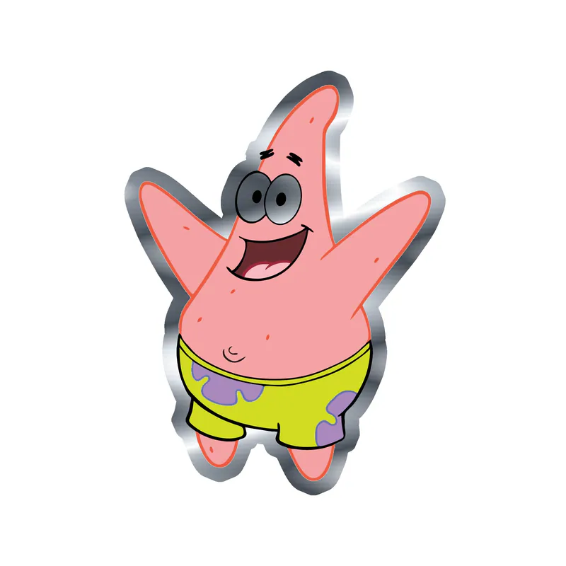 Spongebob - Patrick Silver Chrome Vinyl Decal - Custom Size