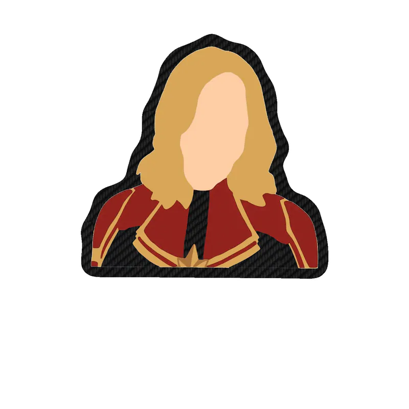 Captain Marvel - Carbon Fiber Vinyl Sticker - Custom Size