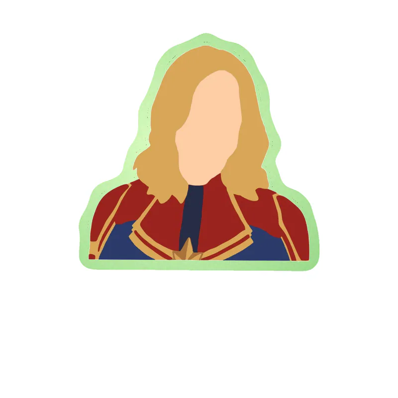 Captain Marvel - Glow in the Dark Vinyl Sticker - Custom Size