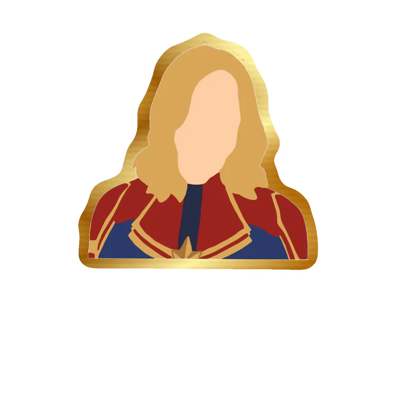 Captain Marvel - Gold Chrome Vinyl Sticker - Custom Size