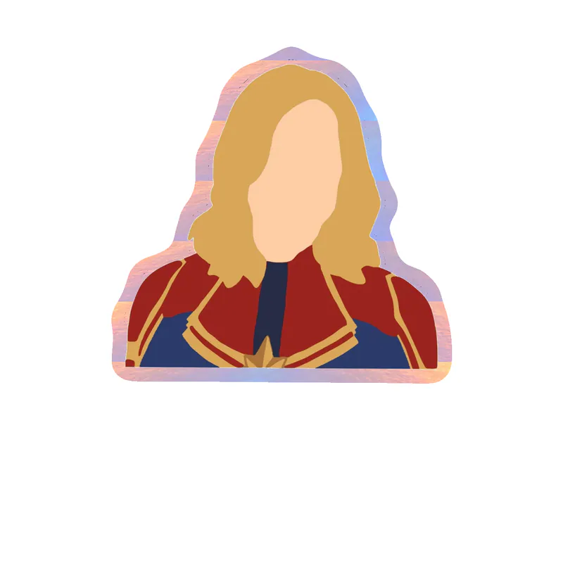 Captain Marvel - Holographic Vinyl Sticker - Custom Size