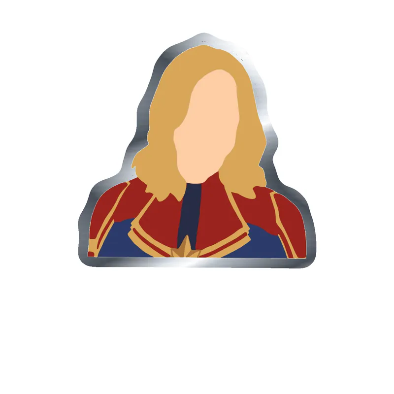 Captain Marvel - Silver Chrome Vinyl Sticker - Custom Size
