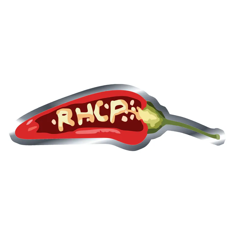 Red Hot Chili Peppers Silver Chrome Vinyl Decal - Custom Size
