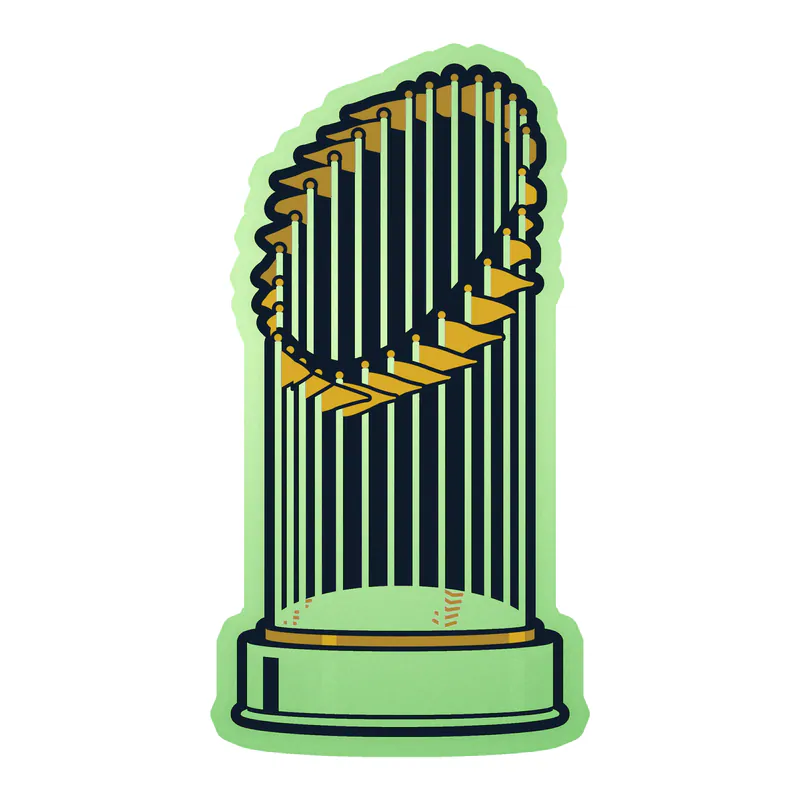 World Series Trophy Glow in the Dark Vinyl Sticker - Custom Size