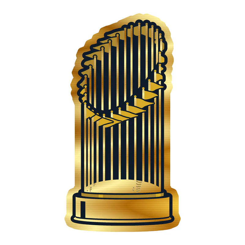 World Series Trophy Gold Chrome Vinyl Sticker - Custom Size