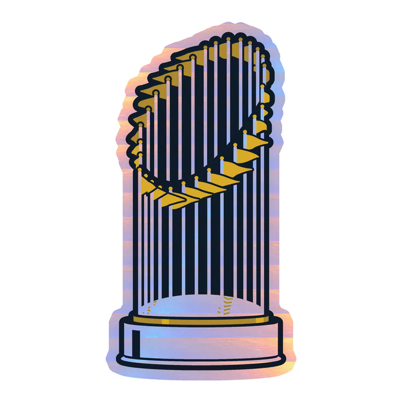 World Series Trophy Holographic Vinyl Sticker - Custom Size