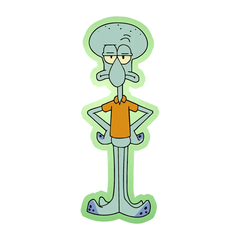 Spongebob - Squidward Glow in the Dark Vinyl Decal - Custom Size